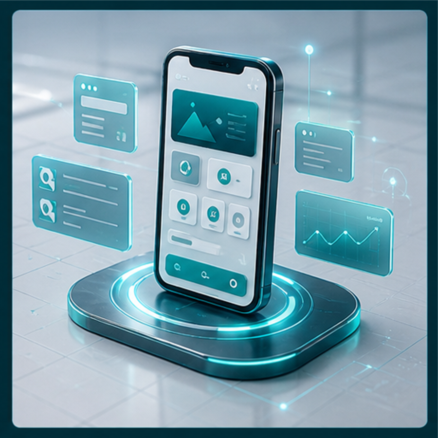 Mobile App Development 3D visual